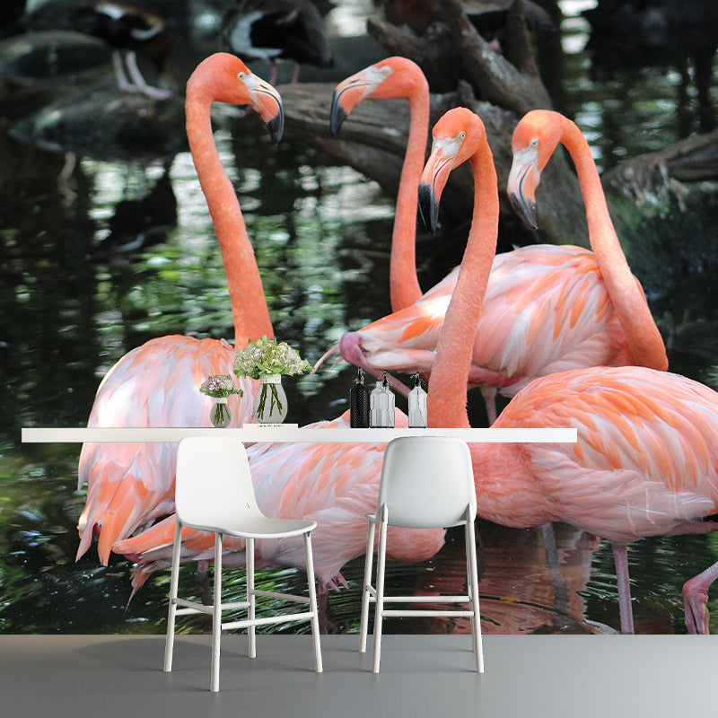 Tropical Flamingos Wall Mural Modern Decorative Living Room Wall Covering