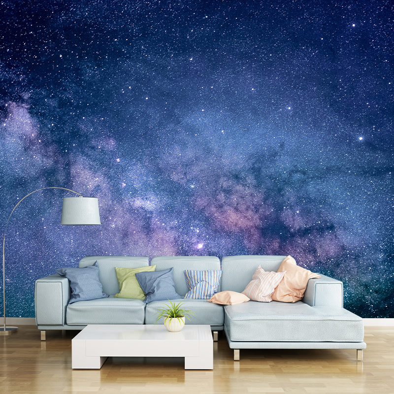 Dark Color Beautiful Scenery of The Starry Night Large Wall Mural Stain Resistant Wallpaper