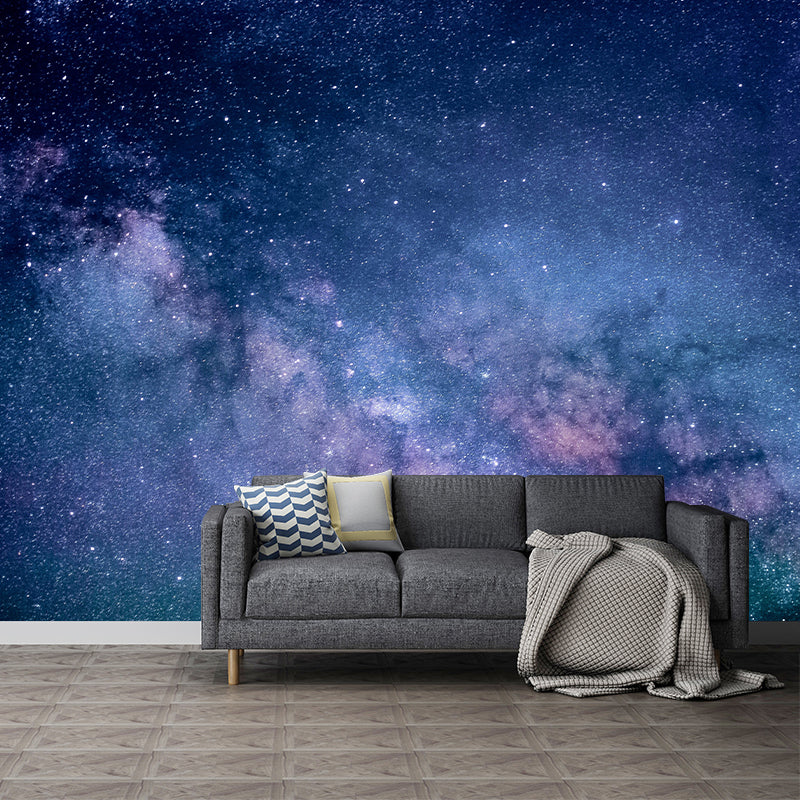 Dark Color Beautiful Scenery of The Starry Night Large Wall Mural Stain Resistant Wallpaper