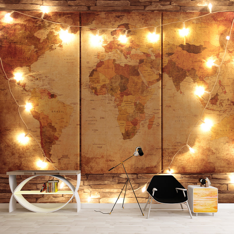 Whole Photography Contemporary Mural Home Decor for Living Room with World Map