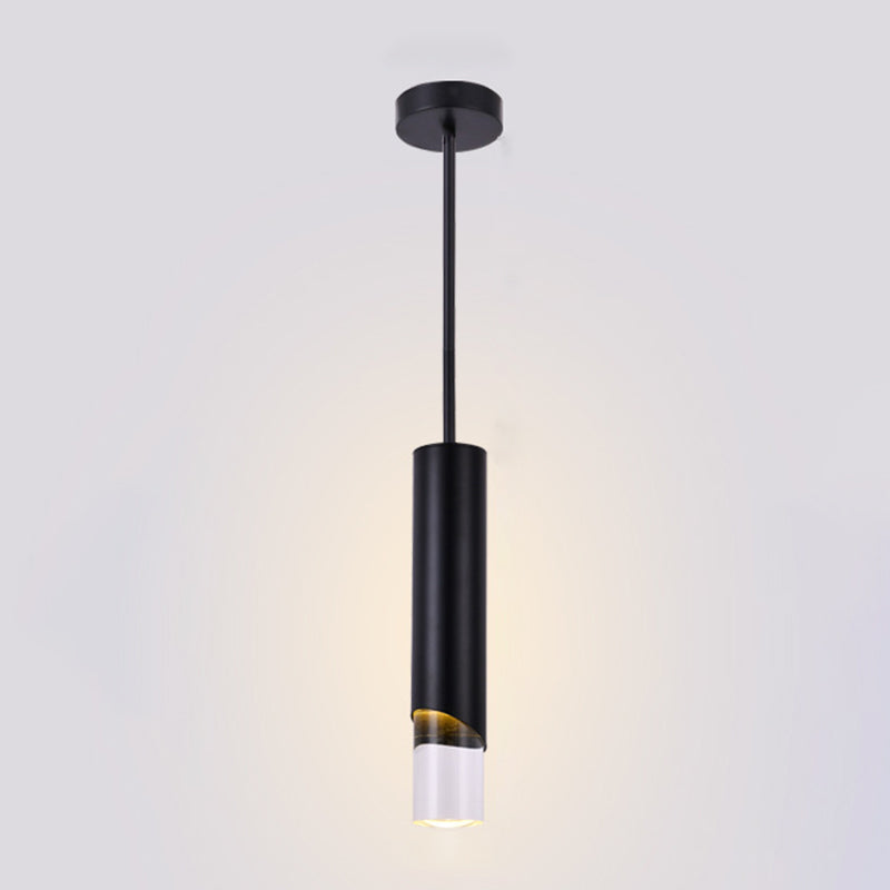 Acryl cilindrisch LED hanglamp in moderne creatieve stijl smeedijzeren hangende lamp voor slaapkamer