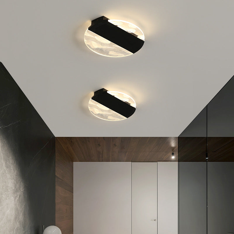 Lámpara de techo de plumas de hierro forjado con montaje empotrado LED geométrico creativo moderno con pantalla acrílica