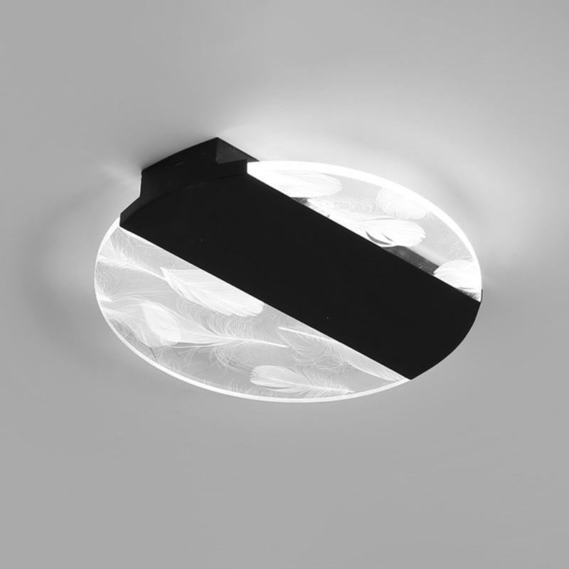 Moderne Creatieve Geometrische LED Flush Mount Smeedijzeren Veer Plafond Licht met Acryl Shade