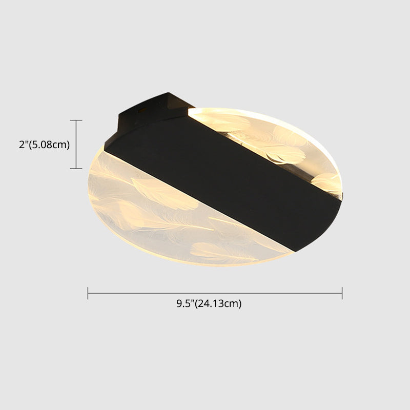 Lámpara de techo de plumas de hierro forjado con montaje empotrado LED geométrico creativo moderno con pantalla acrílica