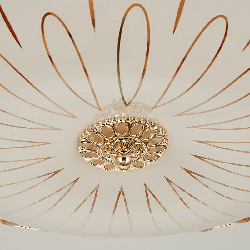 Modern Fashionable Circular LED Ceiling Light Crystal Indoor Flush Mount with Glass Shade