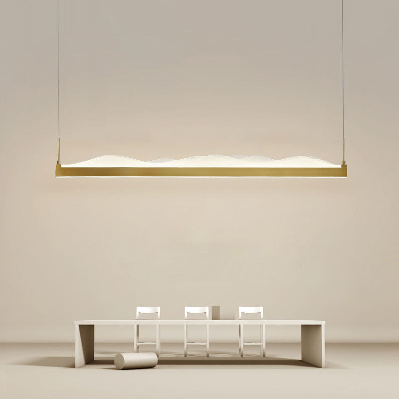 Luci a sospensione contemporanea per l'illuminazione dell'isola lineare dell'isola della cucina in legno