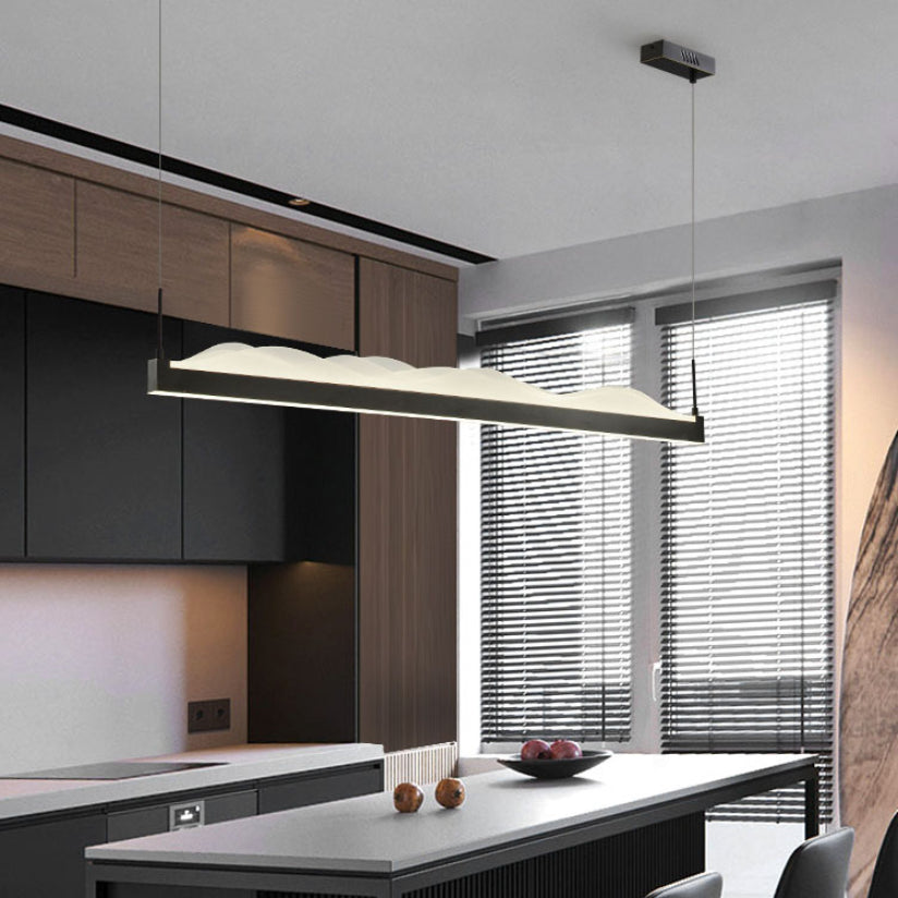 Luci a sospensione contemporanea per l'illuminazione dell'isola lineare dell'isola della cucina in legno