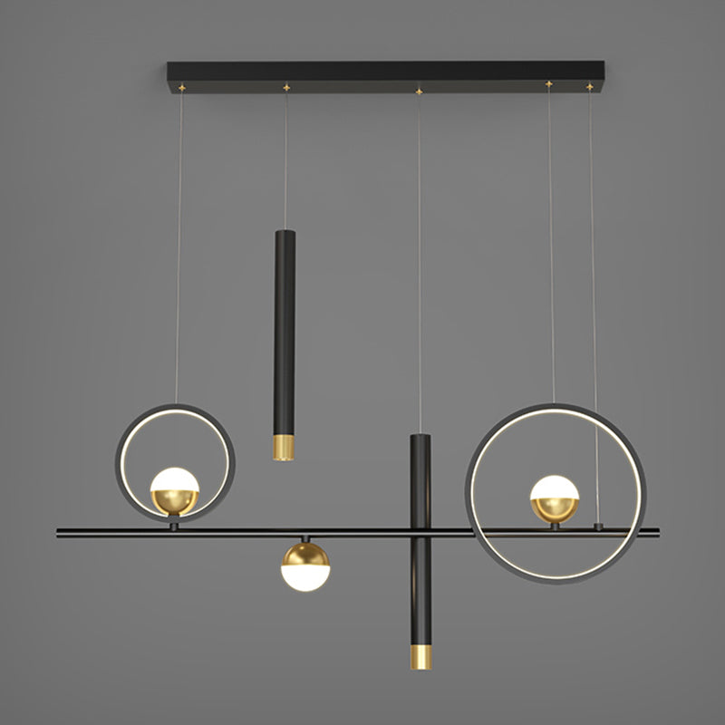 Silica Gel LED Island Light in Modern Creative Style Aluminium Linear Pendant Light for Dining Room