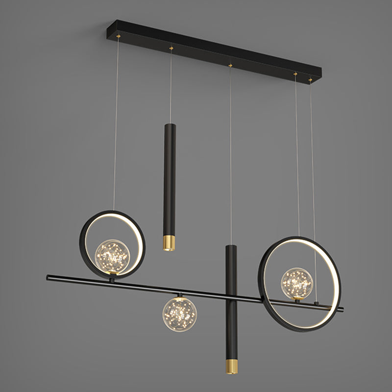 Silica Gel LED Island Light in Modern Creative Style Aluminium Linear Pendant Light for Dining Room