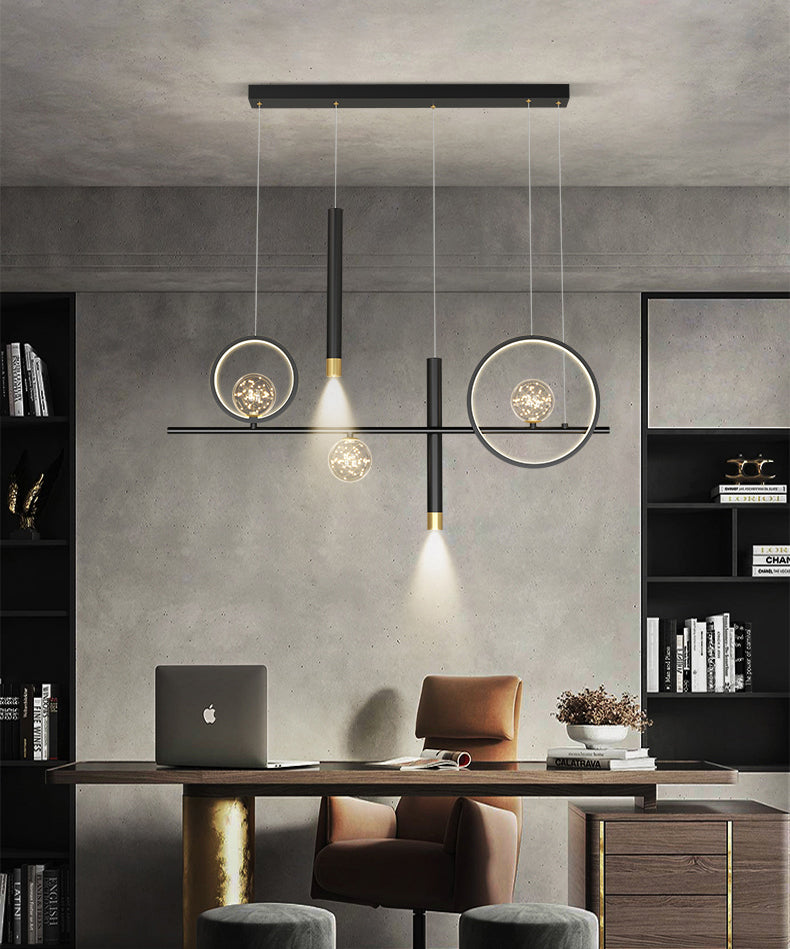 Silica Gel LED Island Light in Modern Creative Style Aluminium Linear Pendant Light for Dining Room