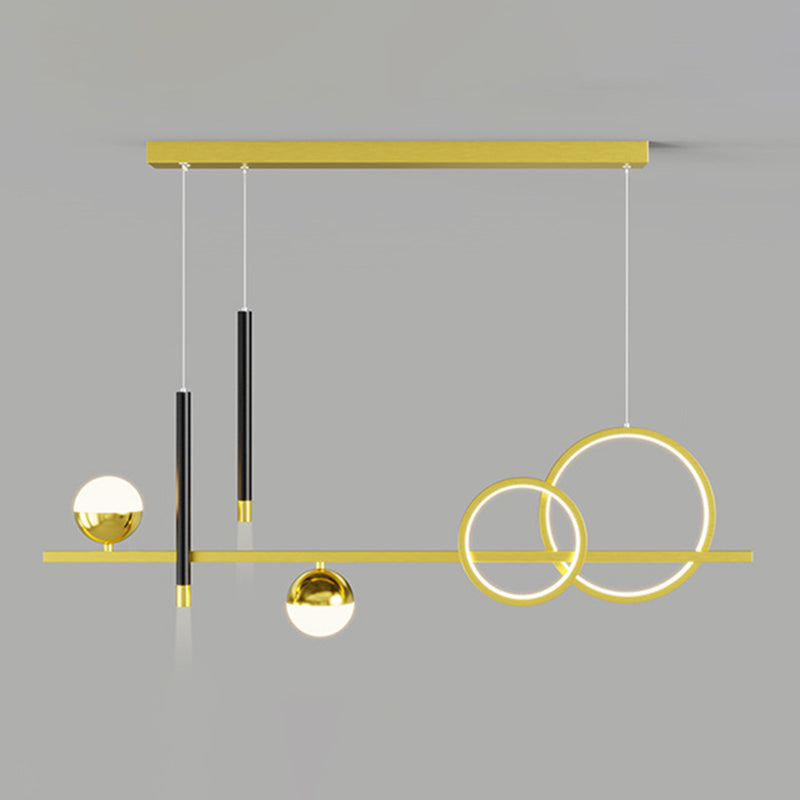 Modern Concise LED Island Light Aluminium Indoor Pendant Light with Acrylic Shade