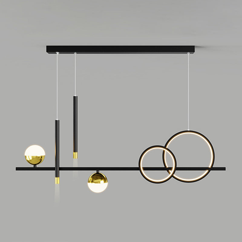 Modern Concise LED Island Light Aluminium Indoor Pendant Light with Acrylic Shade