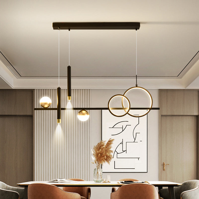 Modern Concise LED Island Light Aluminium Indoor Pendant Light with Acrylic Shade