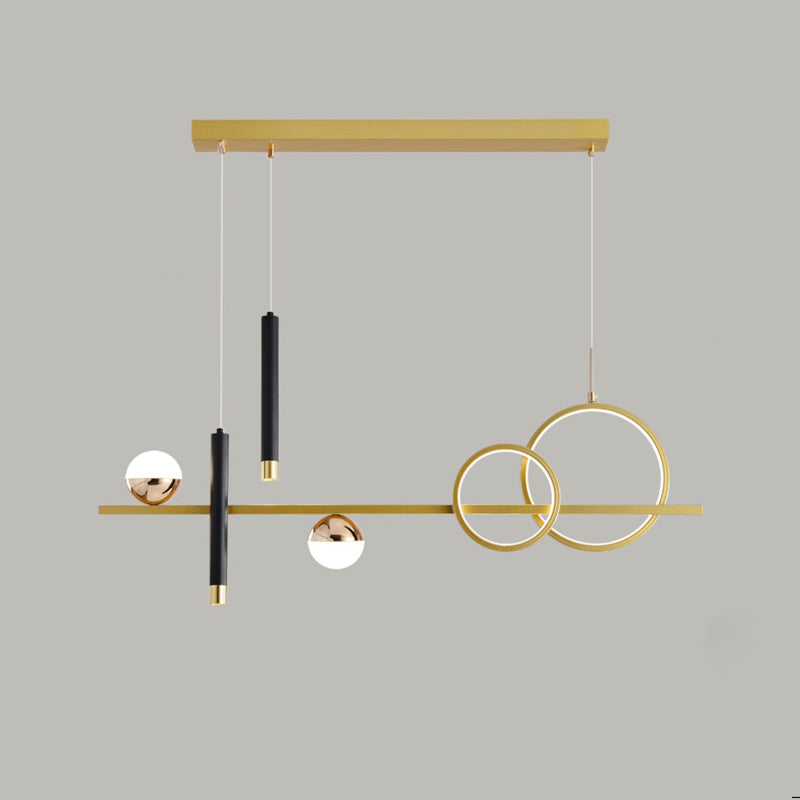 Modern Concise LED Island Light Aluminium Indoor Pendant Light with Acrylic Shade