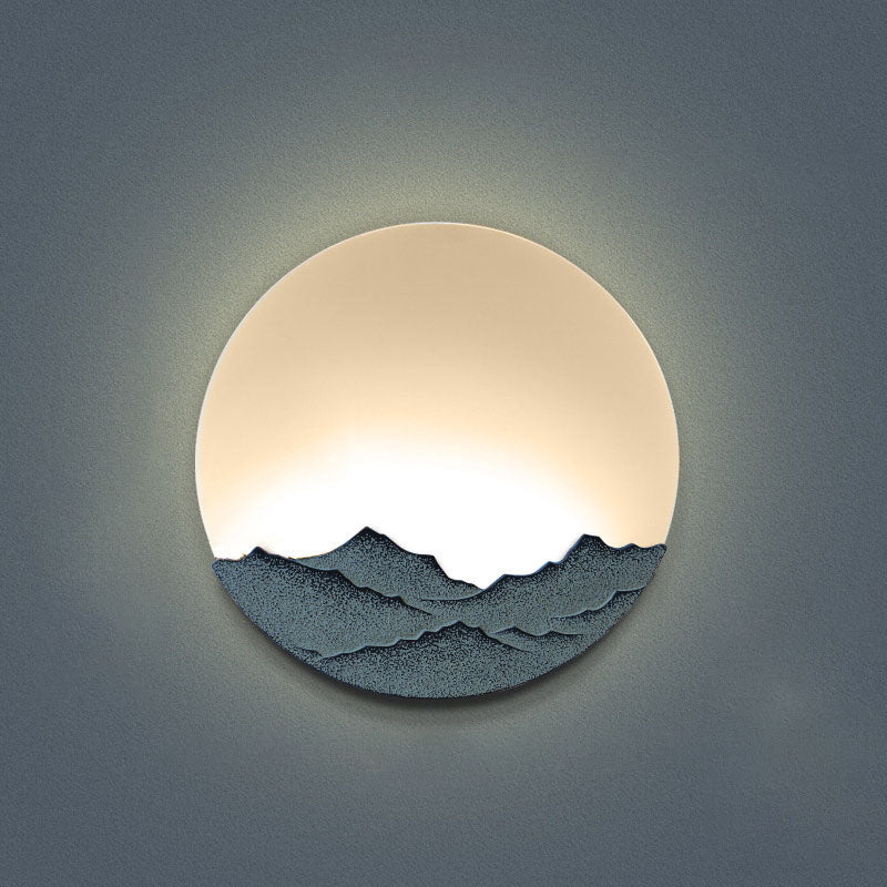 Ronde schijf schaduw wandverlichting eenvoudige stijl metaal 1 licht sconce licht in messing