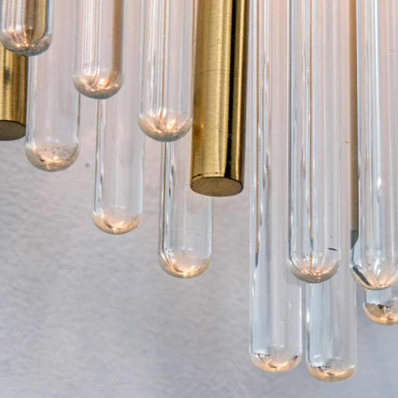 Curved Wave Wall Mounted Lamp Modern Style Fluted Crystal 2-Lights Sconce Lights in Black and Brass