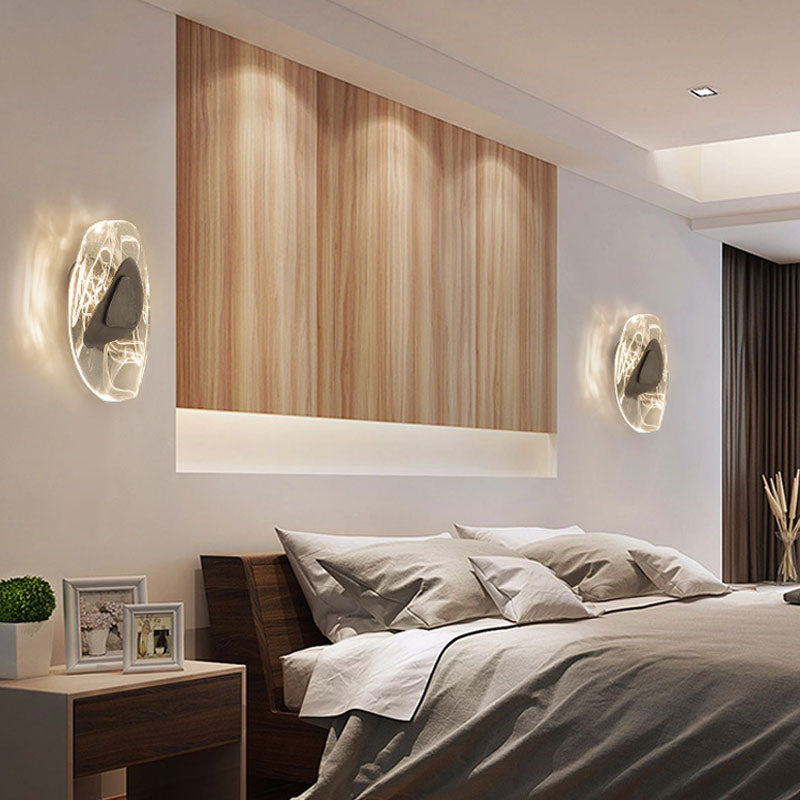 Accensione a parete ovale in stile moderno Crystal Crystal 1 Lipce Light Freepures in oro e nero