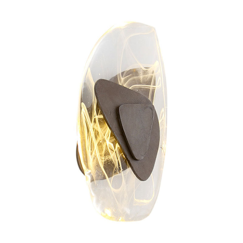 Accensione a parete ovale in stile moderno Crystal Crystal 1 Lipce Light Freepures in oro e nero