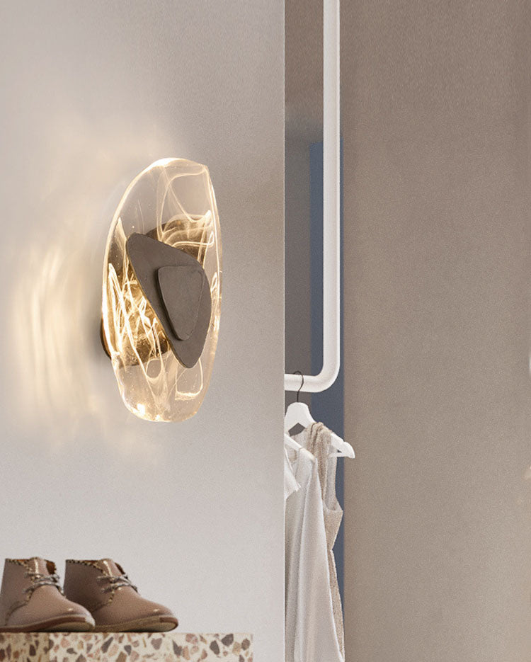 Accensione a parete ovale in stile moderno Crystal Crystal 1 Lipce Light Freepures in oro e nero