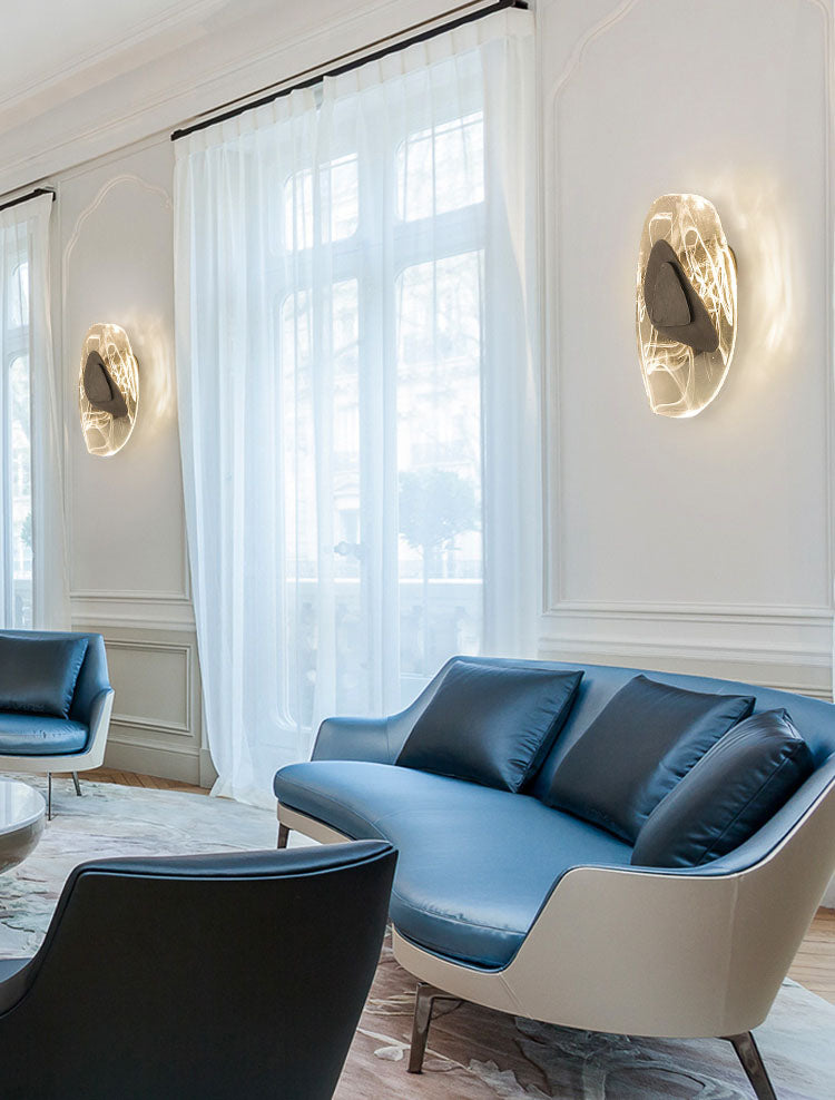 Accensione a parete ovale in stile moderno Crystal Crystal 1 Lipce Light Freepures in oro e nero