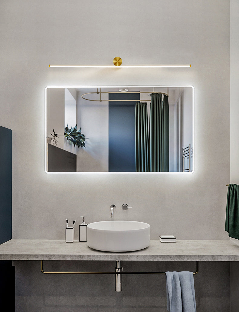 Lampada a parete a LED lineare in alluminio nella moderna semplicità di rame da parete interno con tonalità silicone