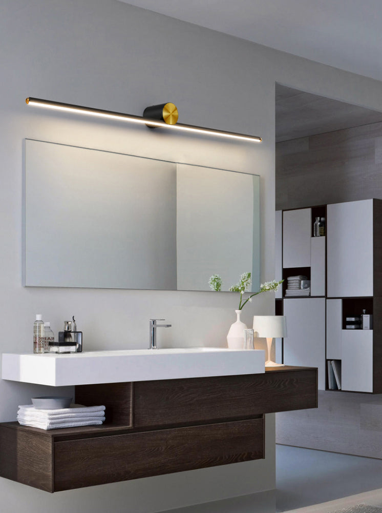 Lampada a parete a LED lineare in alluminio nella moderna semplicità di rame da parete interno con tonalità silicone