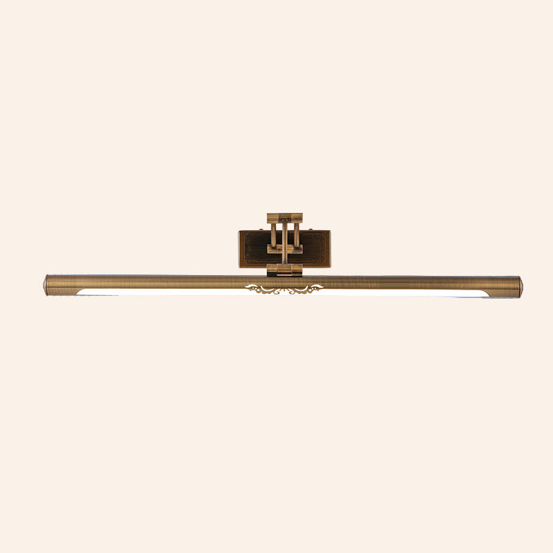 Brass LED Wall Lamp in Traditional Classic Style Electroplate Iron Wall Light with Acrylic Shade