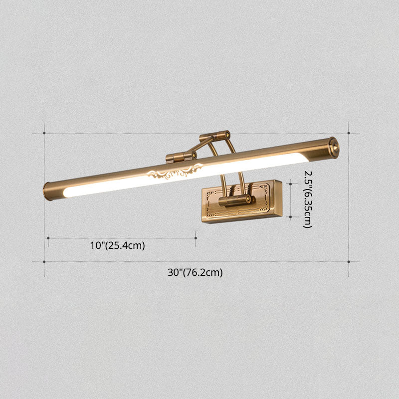 Brass LED Wall Lamp in Traditional Classic Style Electroplate Iron Wall Light with Acrylic Shade