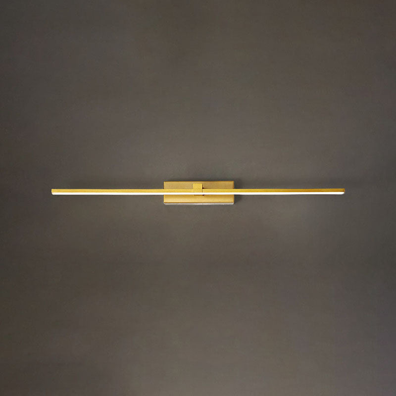 Modern Minimalist Linear LED Wall Lamp Wrought Iron Wall Sconce with Acrylic Shade