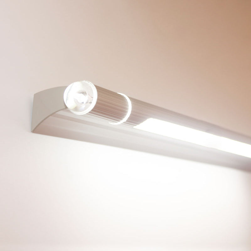 Silver Aluminum Wall Mount Lamp Contemporary Vanity Wall Light Sconces for Bathroom