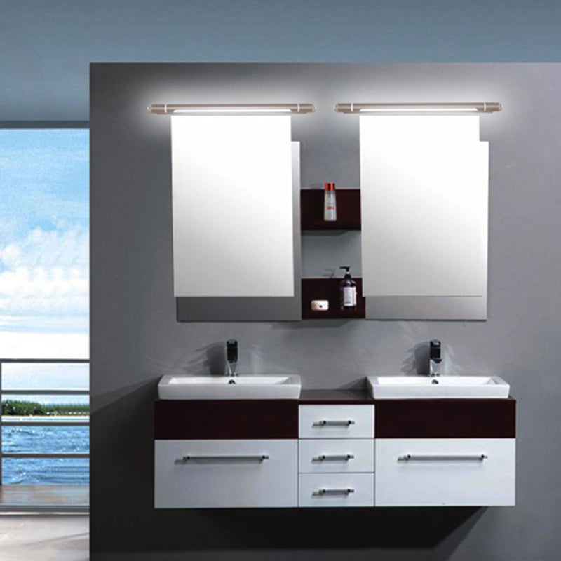 Silver Aluminum Wall Mount Lamp Contemporary Vanity Wall Light Sconces for Bathroom