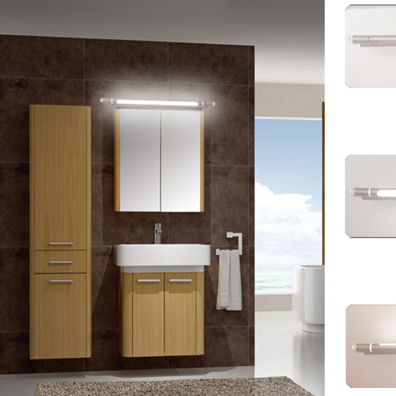Silver Aluminum Wall Mount Lamp Contemporary Vanity Wall Light Sconces for Bathroom