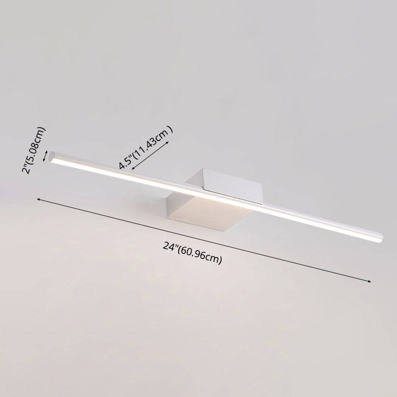 Minità di vanità in metallo lineare Minimalismo Minimalismo a 1 luci a parete per bagno