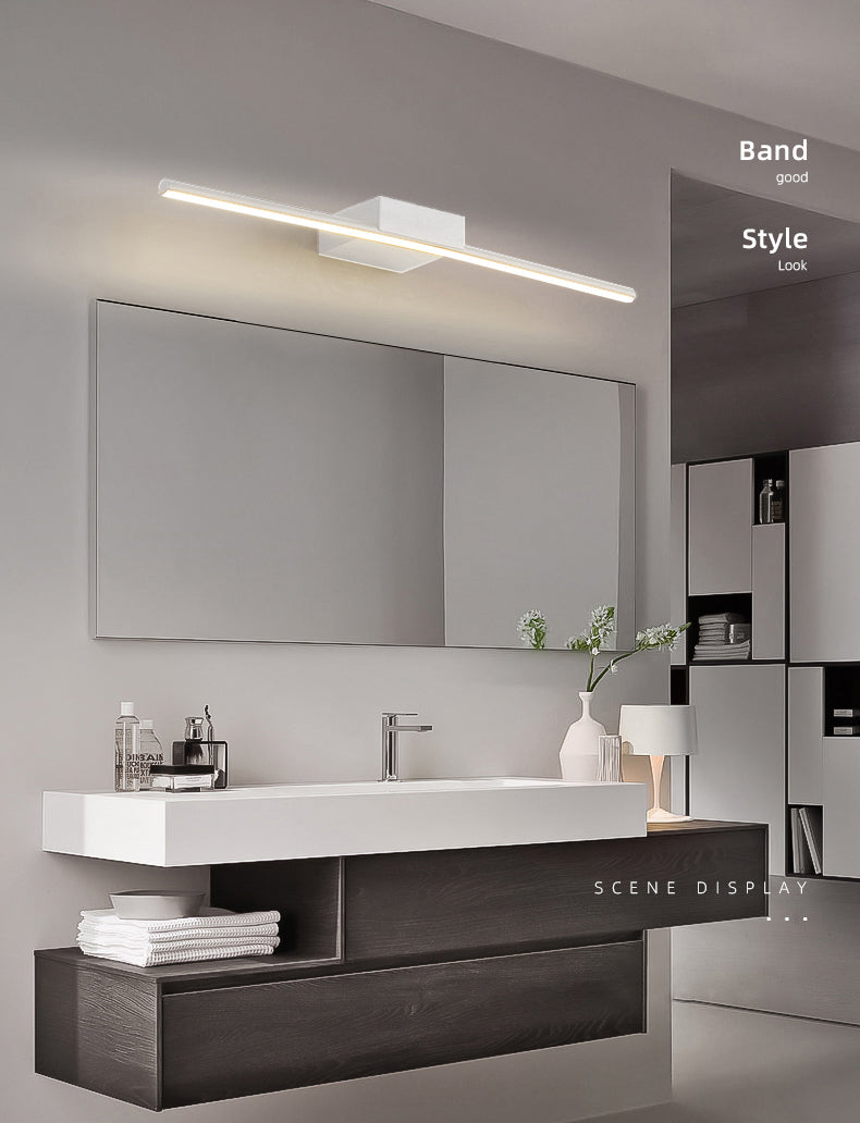 Minità di vanità in metallo lineare Minimalismo Minimalismo a 1 luci a parete per bagno