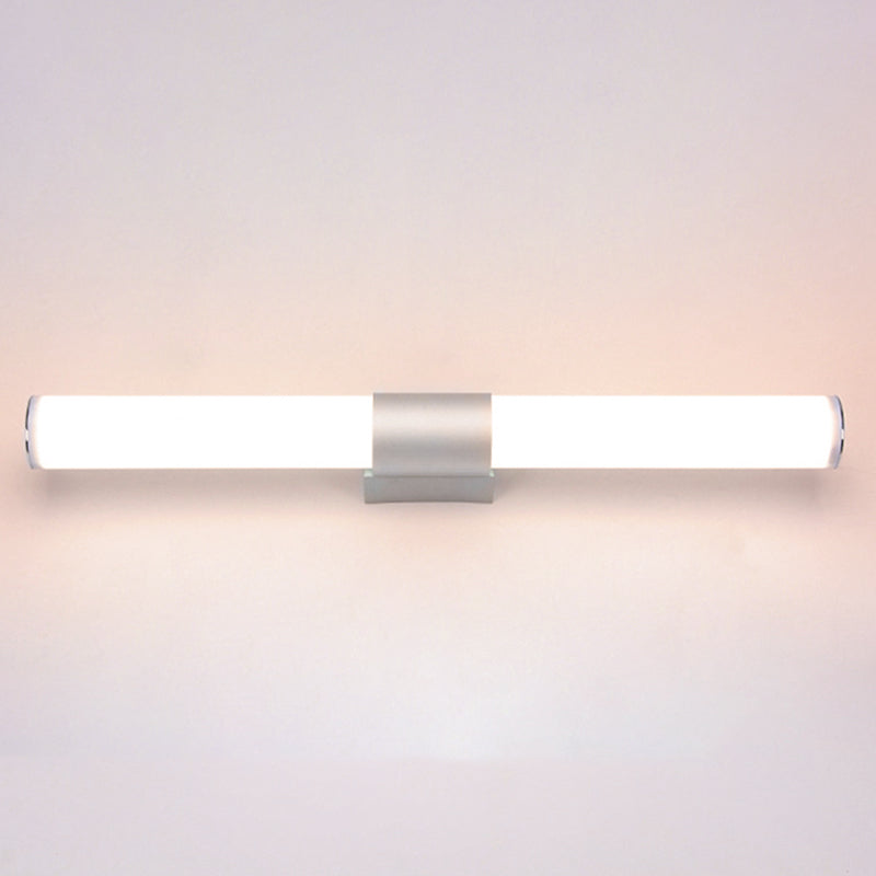 Silver Acrylic Contemporary Wall Sconce 1-Light Linear Wall Mounted Lighting for Bathroom