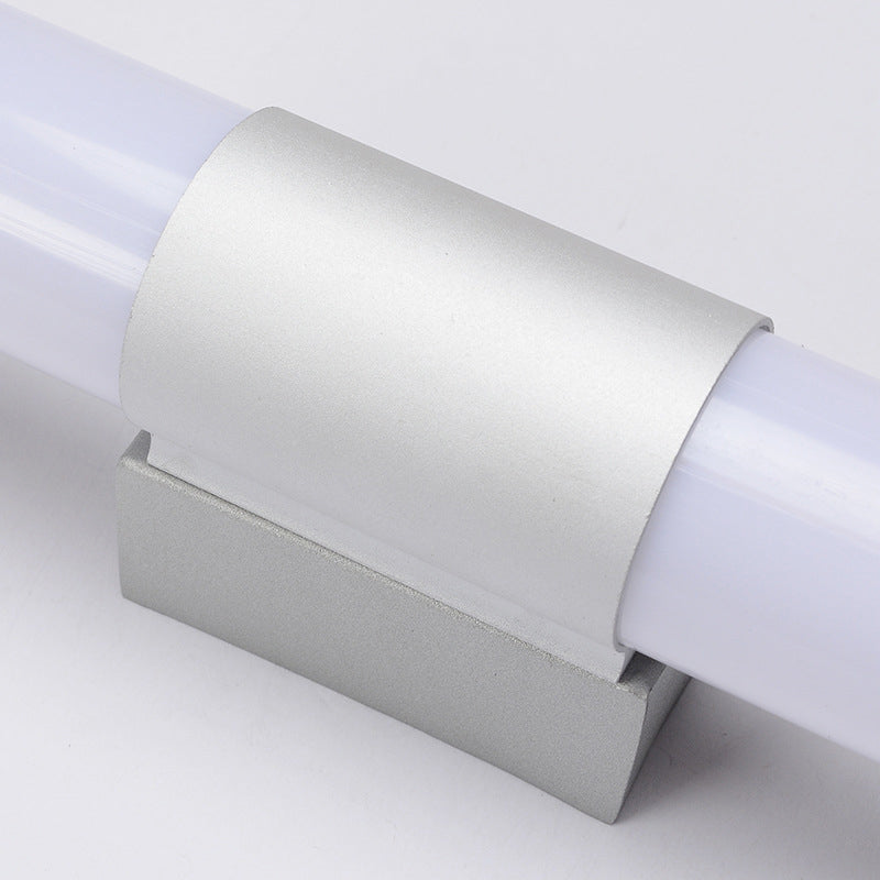 Silver Acrylic Contemporary Wall Sconce 1-Light Linear Wall Mounted Lighting for Bathroom