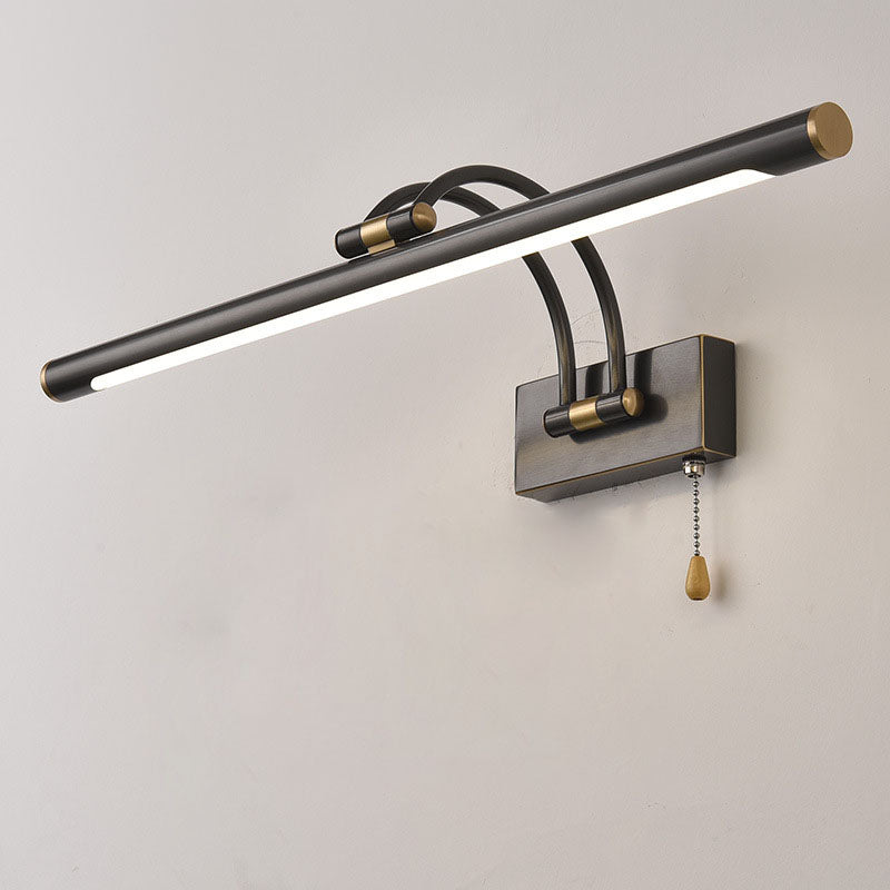 Lampada a montaggio a parete lineare moderna lampada a parete in metallo a 1 luce per bagno