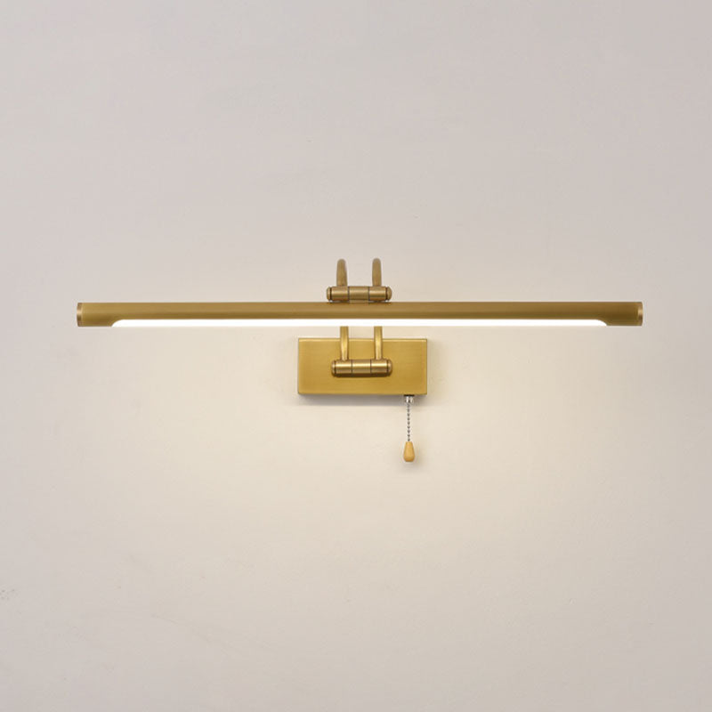 Lampada a montaggio a parete lineare moderna lampada a parete in metallo a 1 luce per bagno