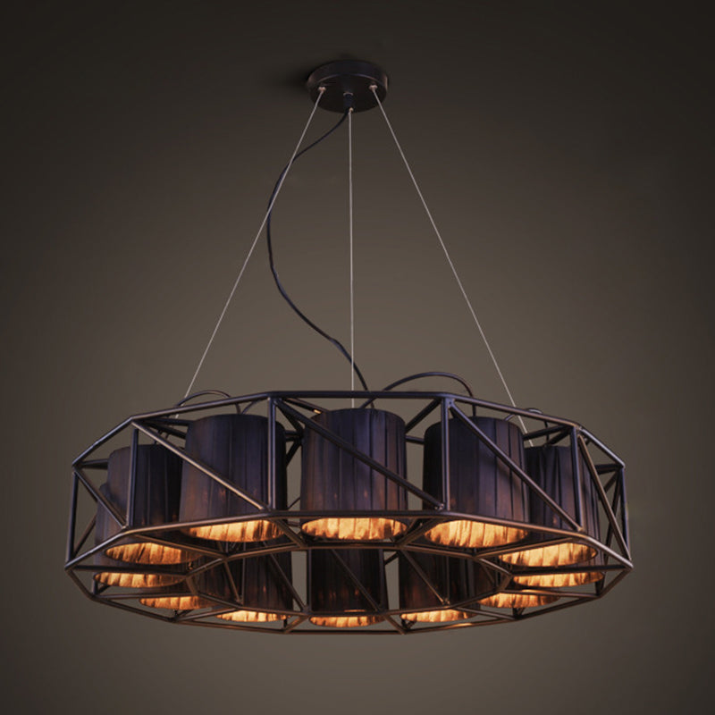 Luces colgantes industriales de techo de metal negro antiguo para la barra de comedor