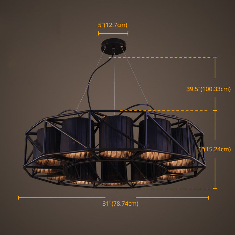Luces colgantes industriales de techo de metal negro antiguo para la barra de comedor