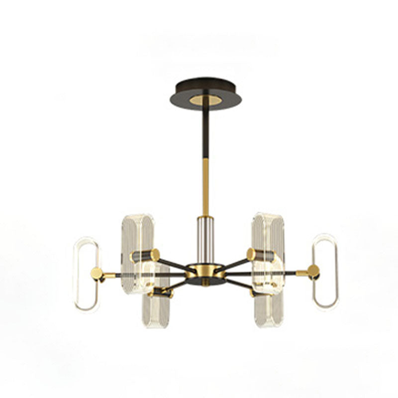 Black Metal Ceiling Hung Fixtures Minimalism LED Sputnik Pendant Lighting