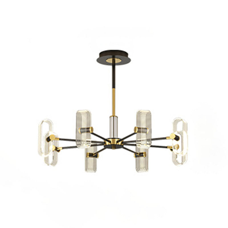 Black Metal Ceiling Hung Fixtures Minimalism LED Sputnik Pendant Lighting