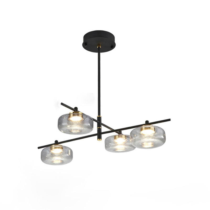 Modern Black Sputnik Chandelier Light Fixtures Aluminum Hanging Lamp for Living Room