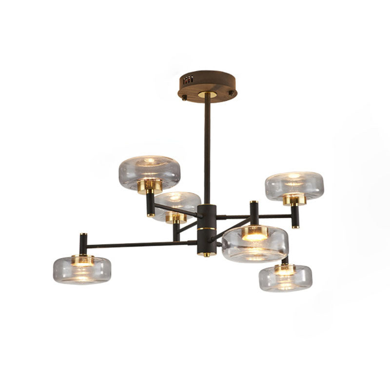 Modern Black Sputnik Chandelier Light Fixtures Aluminum Hanging Lamp for Living Room