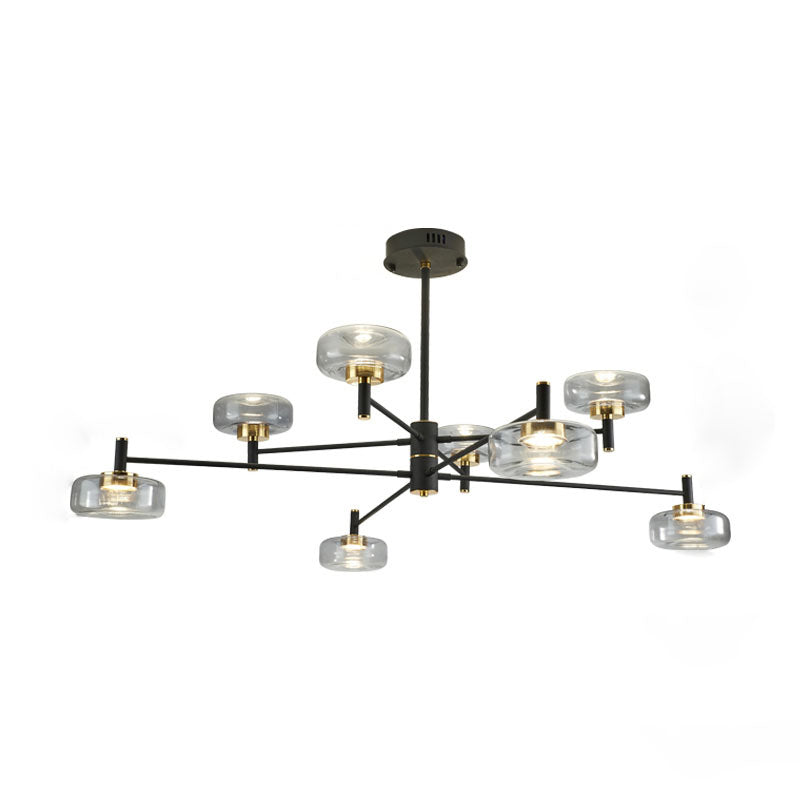 Modern Black Sputnik Chandelier Light Fixtures Aluminum Hanging Lamp for Living Room