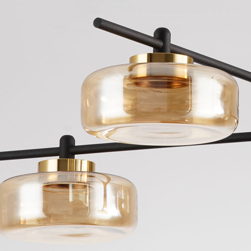 Modern Black Sputnik Chandelier Light Fixtures Aluminum Hanging Lamp for Living Room