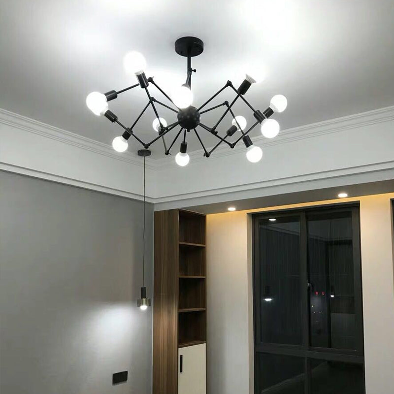 Spider Chandelier Light Fixture Industrial Metal Pendant Lighting for Restaurant