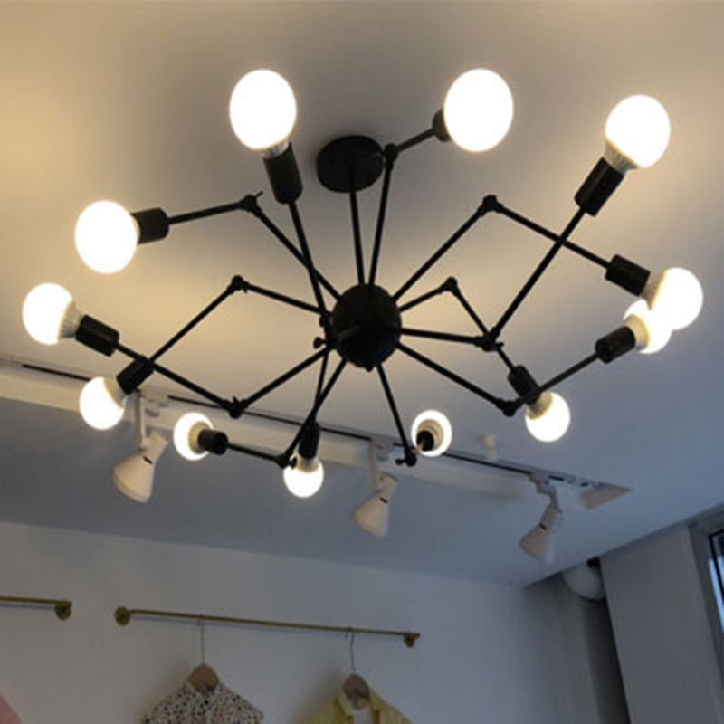 Spider Chandelier Light Fixture Industrial Metal Pendant Lighting for Restaurant