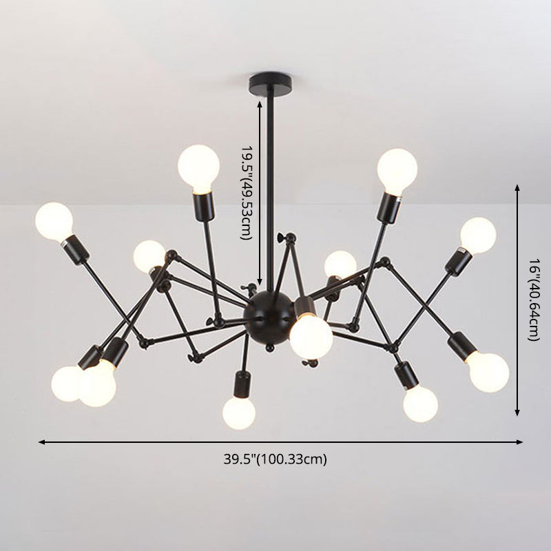 Spider Chandelier Light Fixture Industrial Metal Pendant Lighting for Restaurant