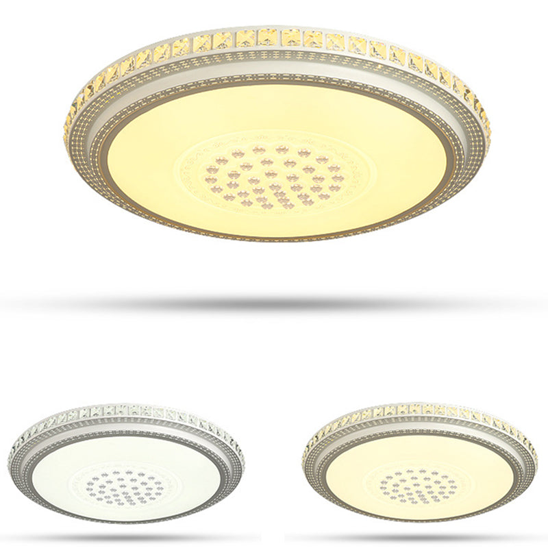 Lámpara de techo empotrada geométrica para sala de estar, lámpara empotrada simple LED de cristal en blanco